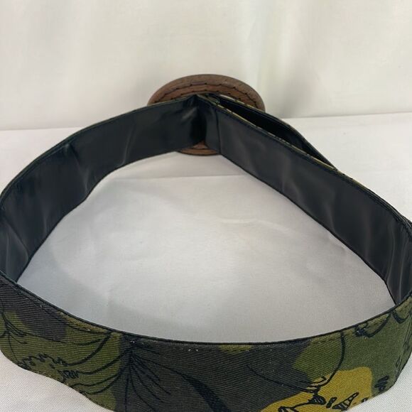 Miu Miu Olive Fabric Print With Wood Buckle Belt - Picture 3 of 5